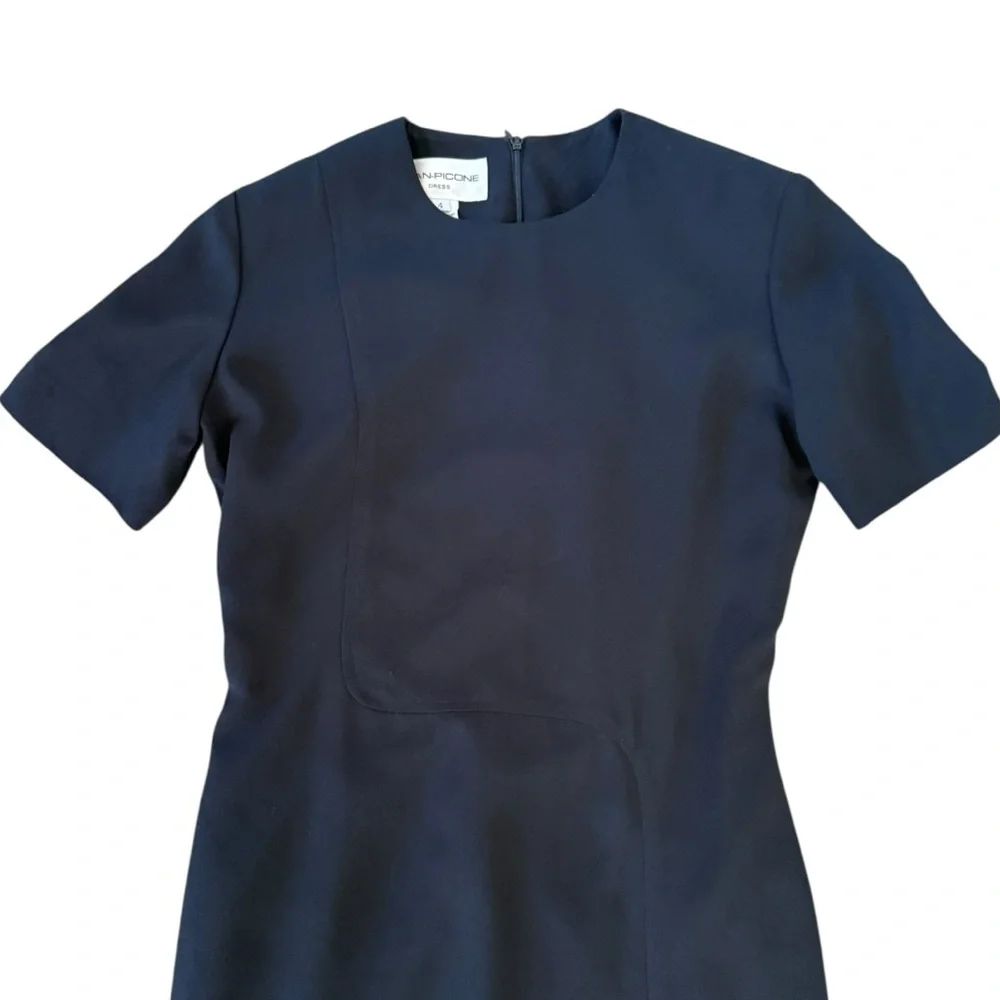 Evan Picone High Neck Long Black Dress - Picture 2 of 4